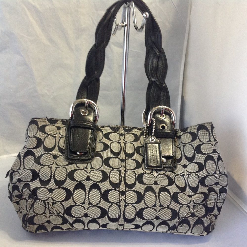 Coach Signature Hobo Bag / Braided Leather Straps